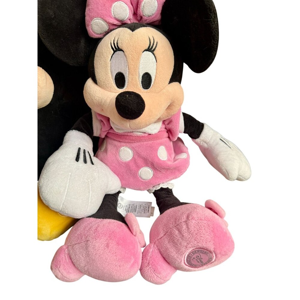 Disney Store Lot of 2 LARGE Mickey & Minnie Plush 20", Stuffed Animal Doll Toys - Picture 2 of 4